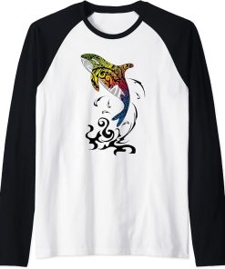 Orca Killer Whale Orcas Killer-Whales Polynesian Tattoo Raglan Baseball Tee