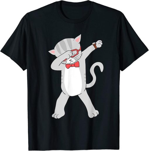 Dabbing Cat T-Shirt Funny Dab Gift Cat Tee T-Shirt